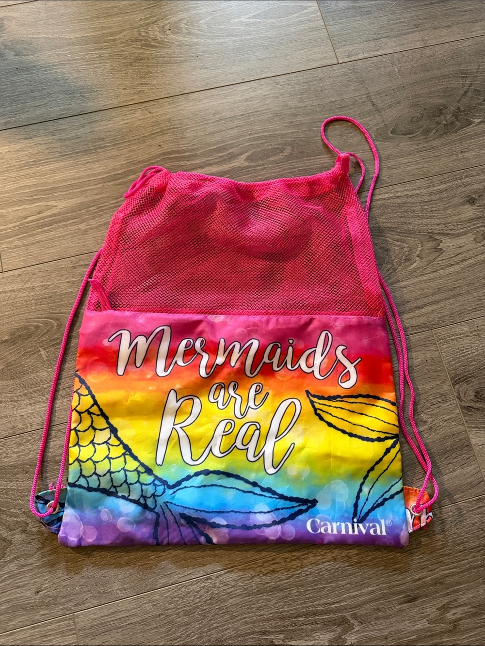 'Mermaids Are Real' Pink Rainbow Swim Bag